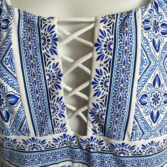 NWT La Blanca One Piece Swimsuit 22W Tummy Control Modest Cruise Strappy Back - Picture 10 of 12